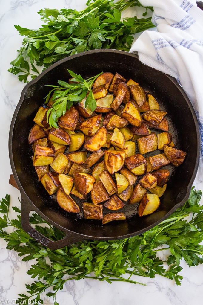 Cast Iron Skillet Oven Roasted Potatoes - JJ & Stefanie