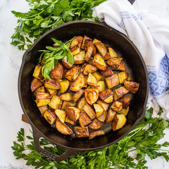 Cast Iron Skillet Oven Roasted Potatoes - JJ & Stefanie