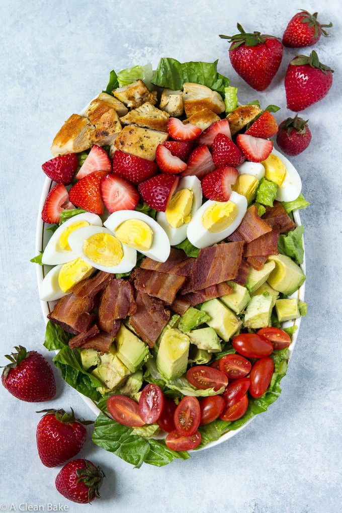 Strawberry Cobb Salad (Dairy Free, Paleo)