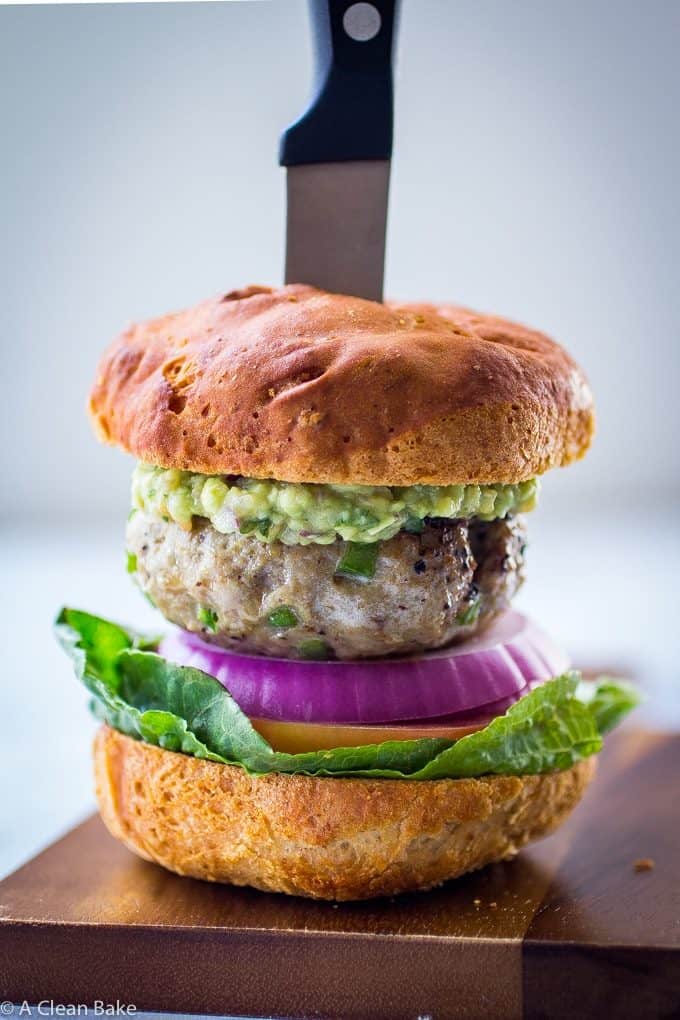 Paleo Jalapeno Burger with Guacamole and Lettuce Wrap