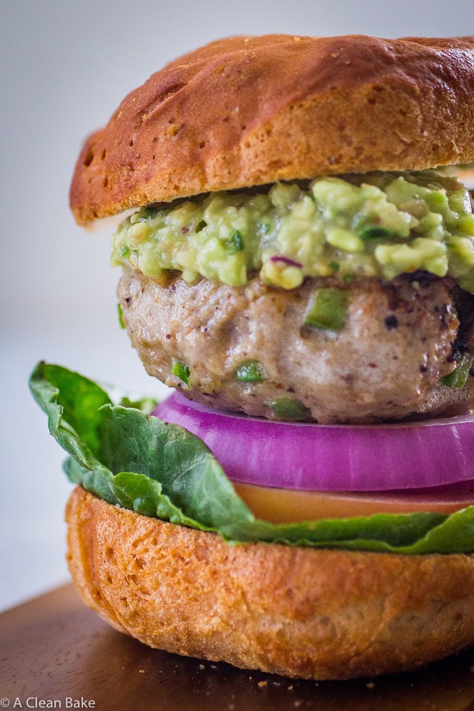 Paleo Jalapeno Burger with Guacamole and Lettuce Wrap