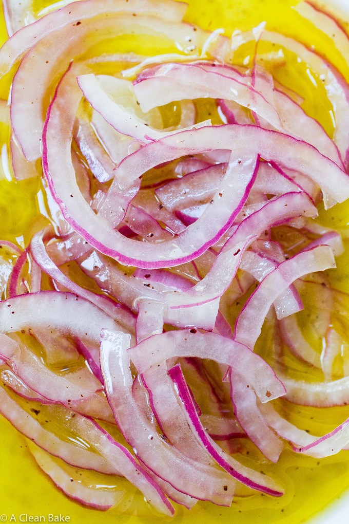 Easy Marinated Onions with Sumac (gluten free, paleo, vegan, low carb)