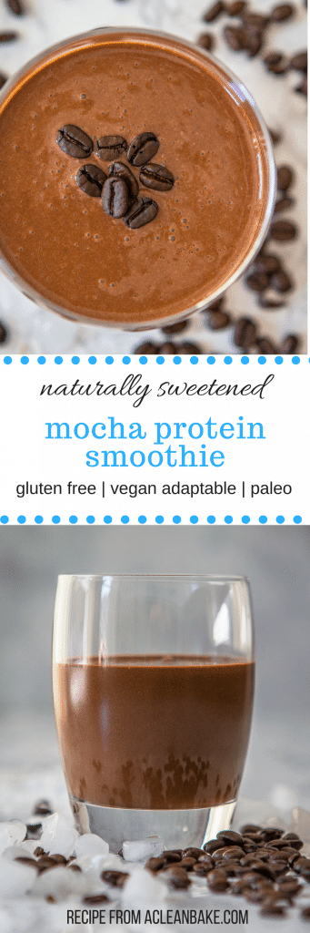 Mocha Protein Smoothie (gluten free, paleo, vegan adaptable and refined sugar free)-9