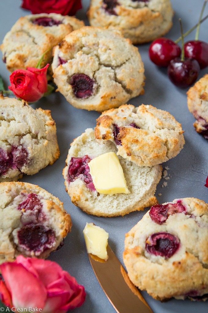 Paleo Cherry Scones (Sugar free, gluten free, low carb)-16