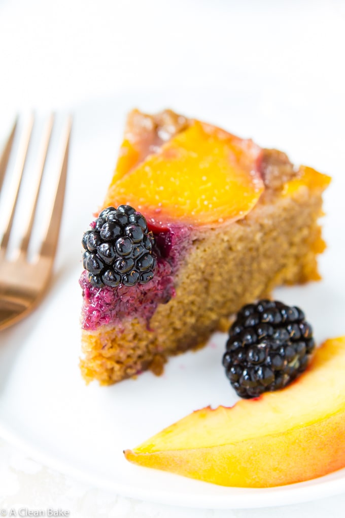 Paleo Peach Upside Down Cake (gluten free, dairy free)