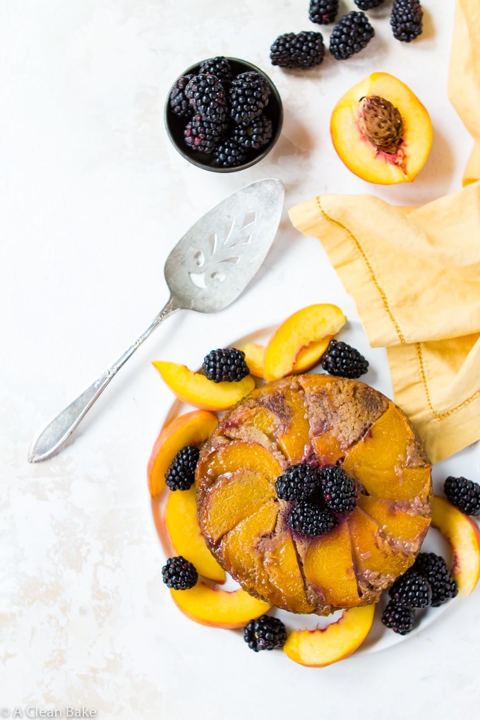 Paleo Peach Upside Down Cake (gluten free, dairy free)