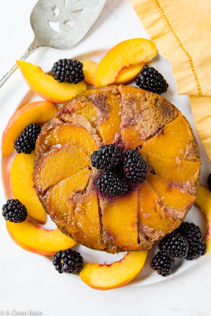 Paleo Peach Upside Down Cake (gluten free, dairy free)