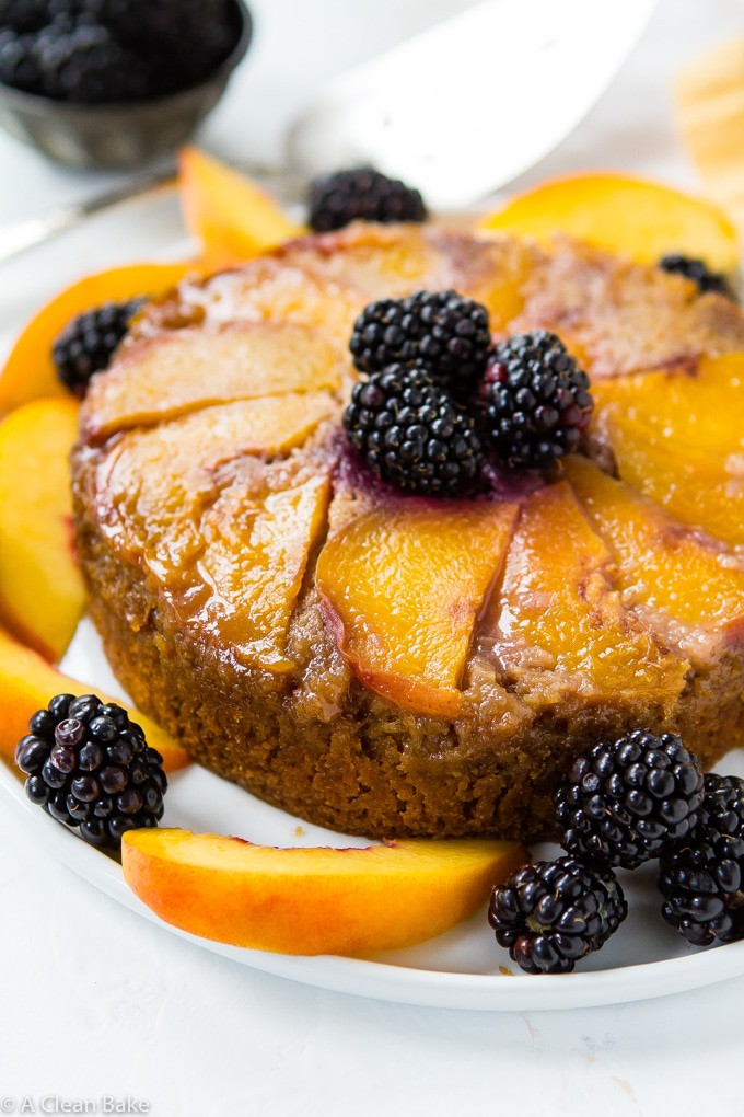 Paleo Peach Upside Down Cake (gluten free, dairy free)