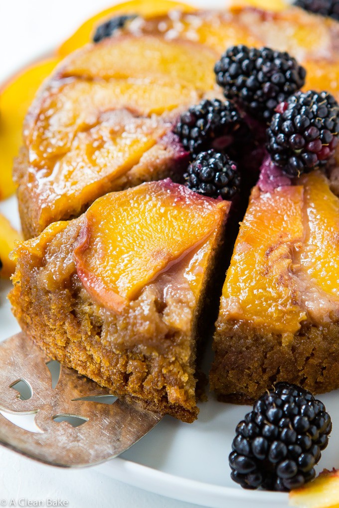 Paleo Peach Upside Down Cake (gluten free, dairy free)