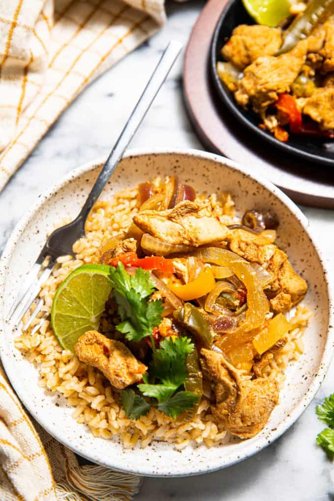 Slow Cooker/crockpot Fajitas in a bowl