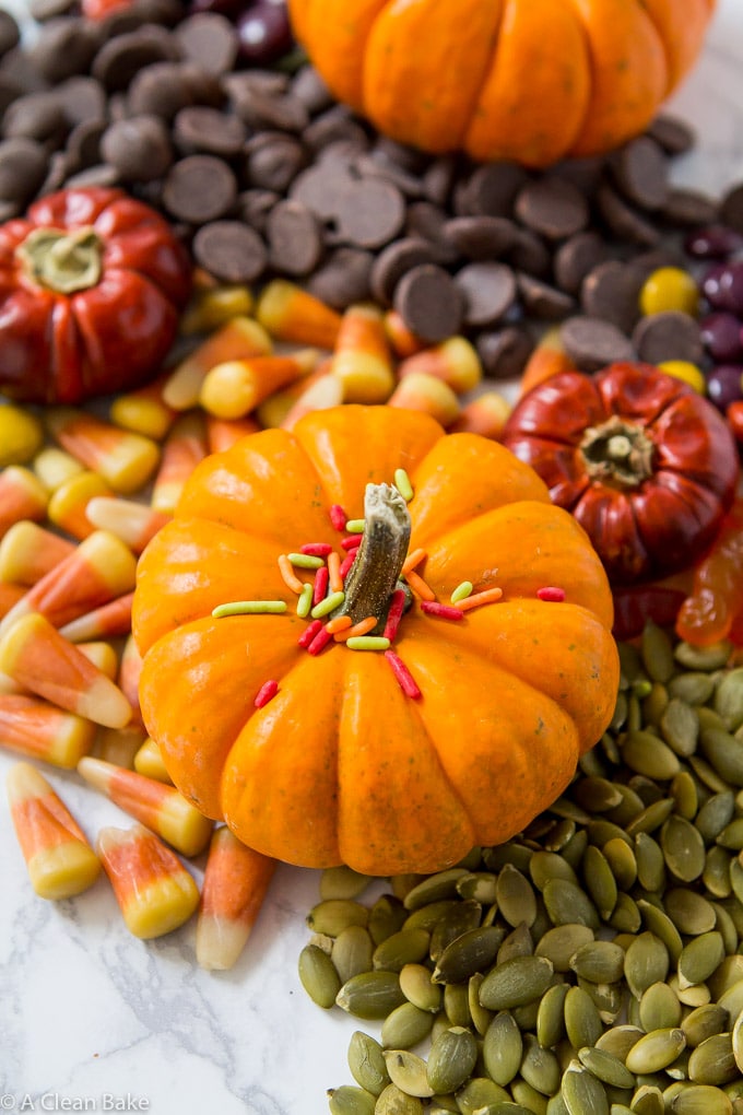 Halloween Bark Made with Dark Chocolate and Naturally-Colored Candies! (#glutenfree #paleo #chemicalfree #recipe #chocolate