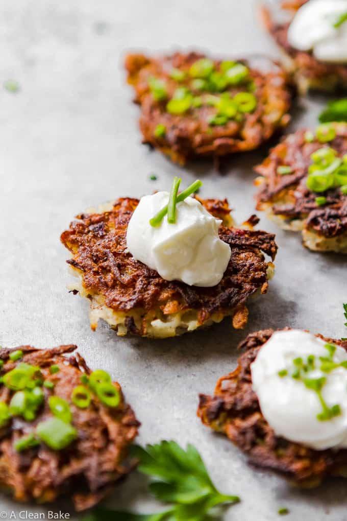 Crispy Vegan Latkes (Potato Pancakes) - Gluten-Free - Eating by Elaine