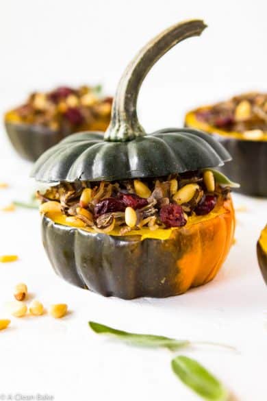 Stuffed Acorn Squash with Wild Rice and Cranberries (Gluten Free and ...