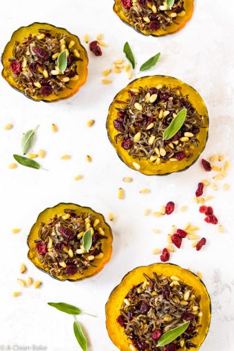 Stuffed Acorn Squash with Wild Rice and Cranberries (Gluten Free and ...
