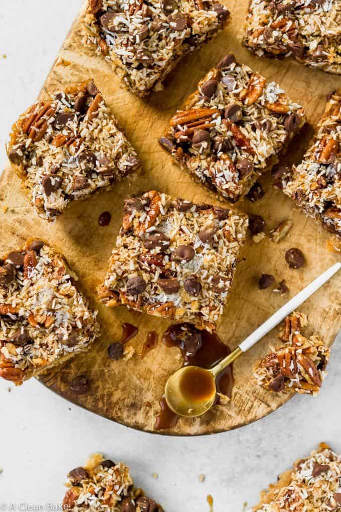 A gluten free and paleo version of the classic holiday favorite magic cookie bars