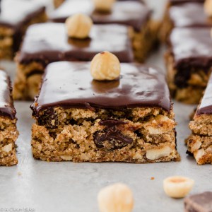 Hazelnut Chocolate Chip Cookie Bars (Gluten Free, Paleo)