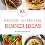 Gluten free dinner ideas (101 of them!) that are easy to make and delicious to eat! Plenty of Whole30, Paleo, and Low Carb options, too. #glutenfreedinners #glutenfreedinnerrecipes #glutenfreedinnerideas #paleodinners #paleodinnerrecipes #easydinners #healthydinners #paleodinnerideas #whole30dinnerrecipes #lowcarbdinnerrecipes