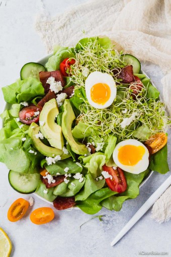 Cobb Green Goddess Salad (Gluten Free, Low Carb, Paleo) | A Clean Bake