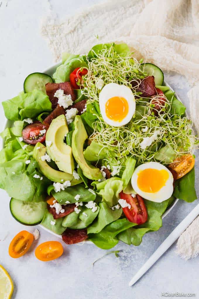 Whole30 Cobb Salad with Lemon Tahini Dressing