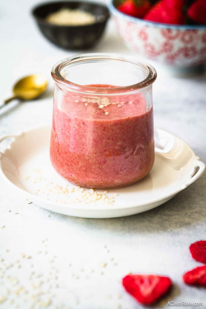 Homemade Strawberry Tahini (Gluten free, paleo, vegan, nut free, sugar free, low carb, and keto)