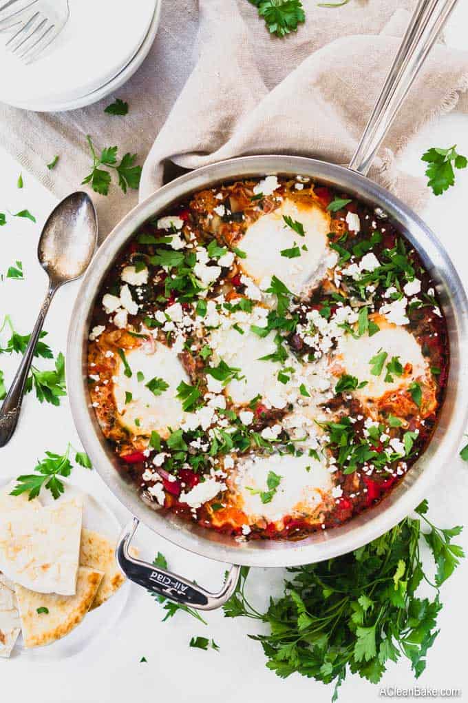 Shakshuka with Feta, Spinach, and Artichoke Hearts (Gluten Free and ...