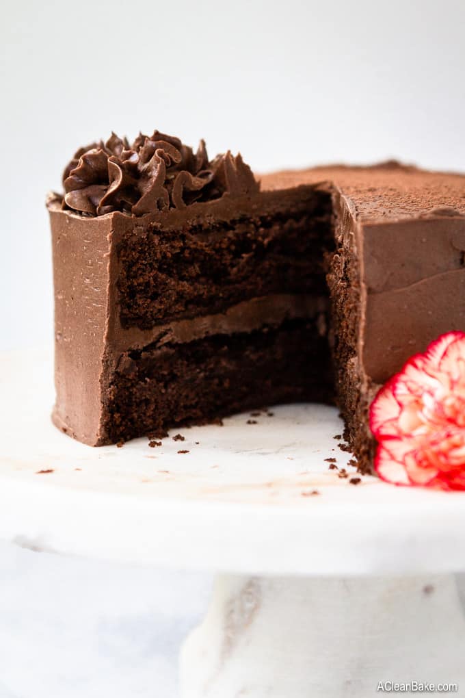 Paleo Chocolate Cake - Supremely moist, dense, and rich - the way a chocolate cake should be. #glutenfree #paleo #grainfree #healthydessert #healthybaking #chocolate #lowcarb #lowcarbdessert #glutenfreedessert #glutenfreecake #paleocake