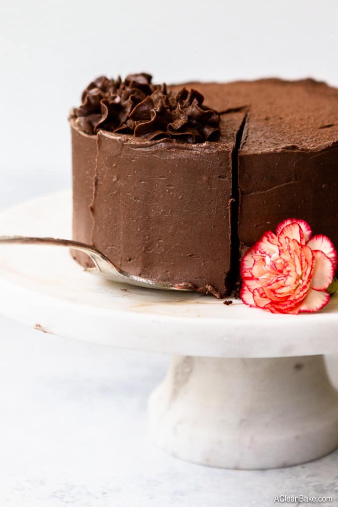 Paleo Chocolate Cake - Supremely moist, dense, and rich - the way a chocolate cake should be. #glutenfree #paleo #grainfree #healthydessert #healthybaking #chocolate #lowcarb #lowcarbdessert #glutenfreedessert #glutenfreecake #paleocake