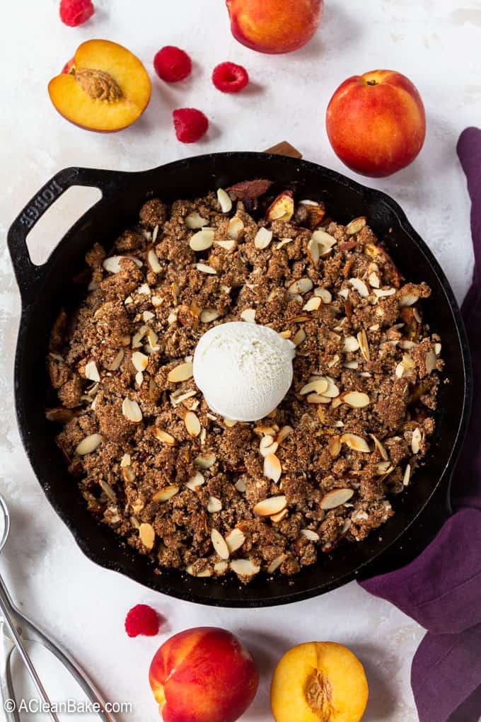 Raspberry Nectarine Crisp (gluten free, paleo, and vegan)