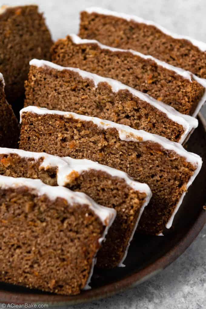 Spiced paleo sweet potato spice bread on a serving platter