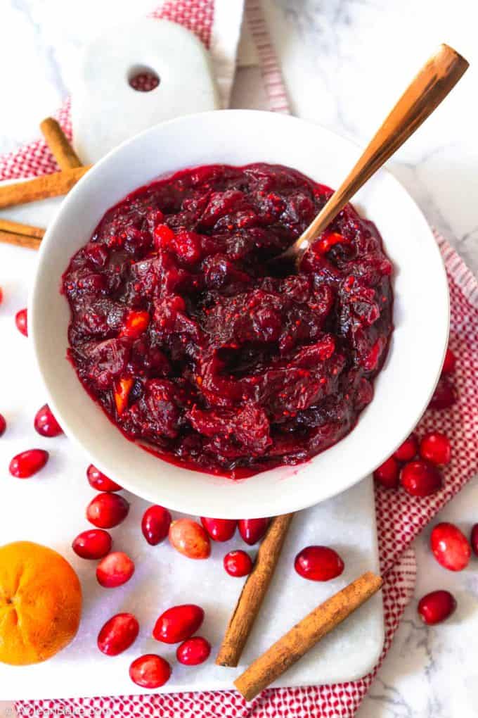 Bowl of Vegan and Paleo Cranberry Sauce