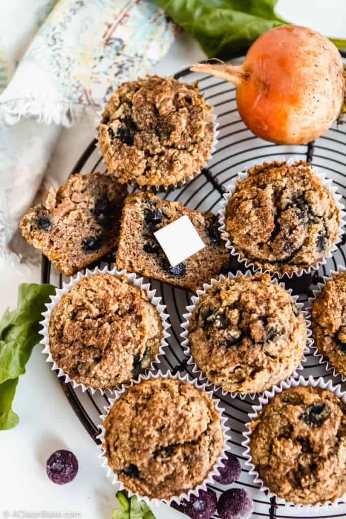 Kid Friendly Gluten Free and Paleo Beet-Blueberry Muffins #glutenfree #glutenfreemuffins #paleo #paleomuffins #glutenfreebreakfast #paleobreakfast #healthybreakfast #glutenfreesnack #snackrecipe #breakfastrecipe #healthymuffins #paleosnack #paleosnackrecipe #healthybreakfast #healthybreakfastrecipe