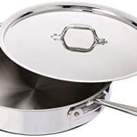 All-Clad Stainless Steel Saute Pan with Lid Cookware, 5-Quart, Silver