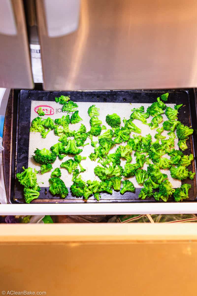 How to Freeze Broccoli: Broccoli going into the freezer