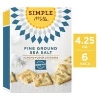 Simple Mills Almond Flour Crackers, Fine Ground Sea Salt, 4.25 Ounce (Pack of 6)