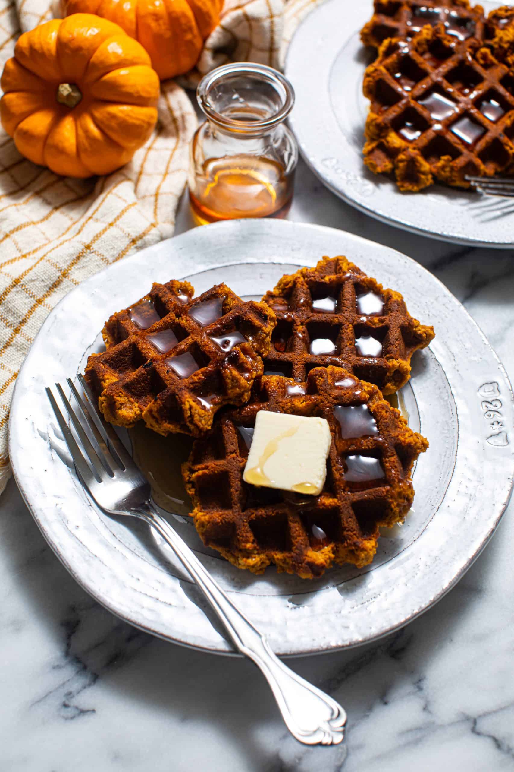 Pumpkin Belgian Waffles - Real Mom Kitchen - Recipes